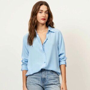 Equipment Essential Silk Shirt, Light Blue, size Small